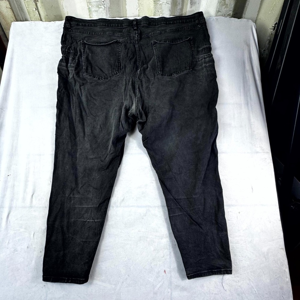 Ava & Viv Jeans Women 26W Plus Black Faded Denim Casual 5 Pockets Tapered Leg